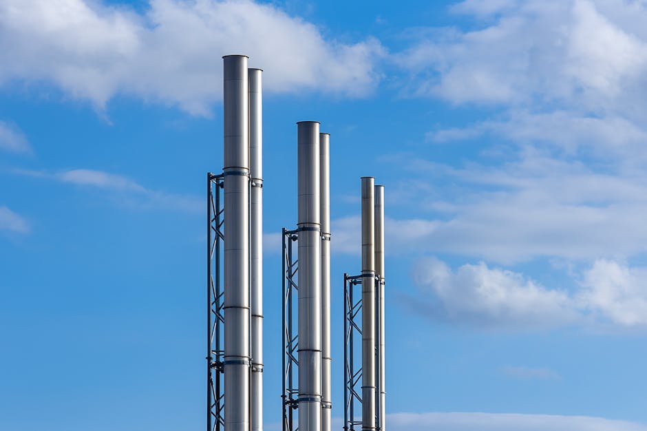 industrial steel factory chimney
