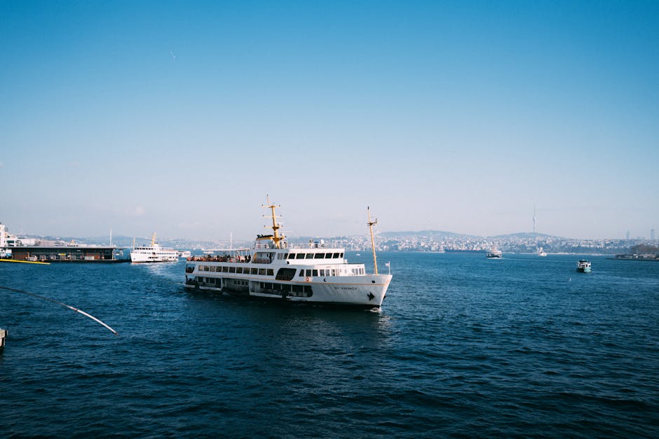 ferry boat blue sea